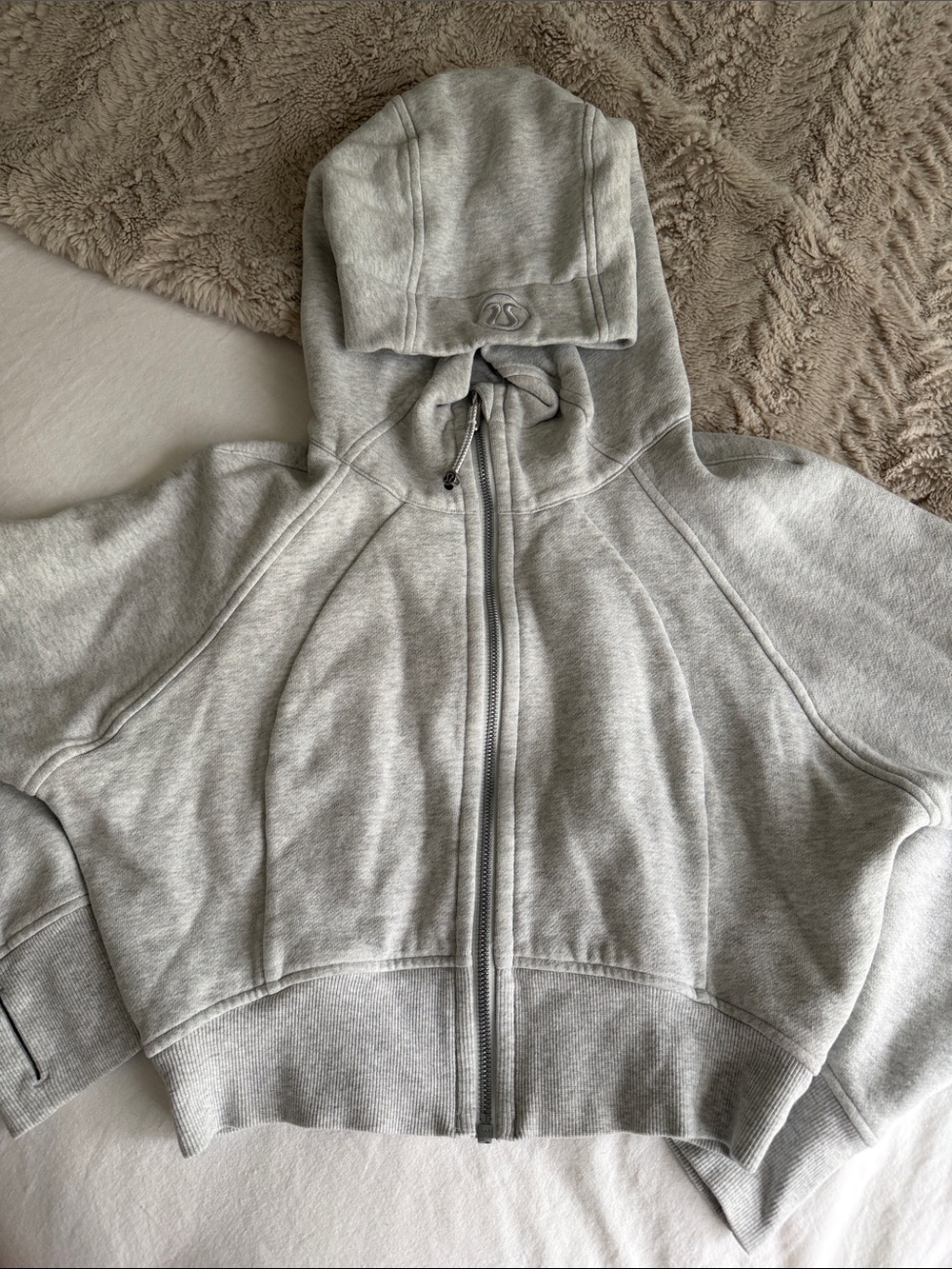 lululemon athletica Light Gray Full-Zip Hoodie